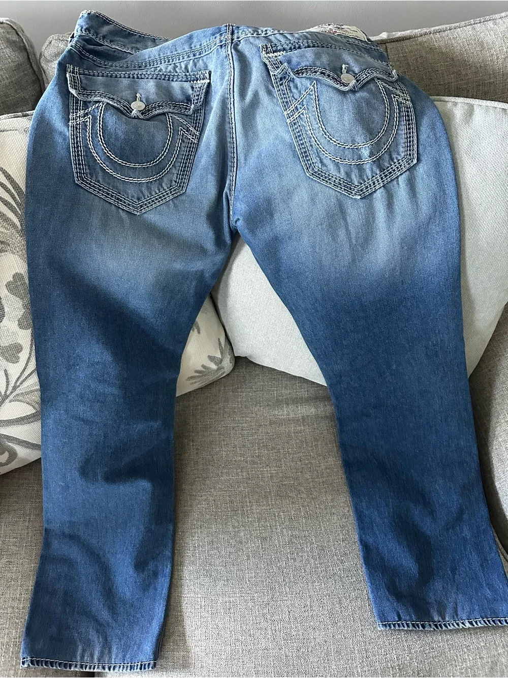 True Religion Slim Straight Blue Washed Jeans 36x30